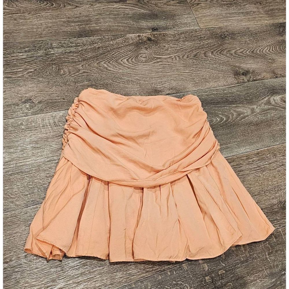 Do+Be Ruffle Pleated Mini Skort Skirt Peach Color Drawstring NEW Size Small - Picture 2 of 5